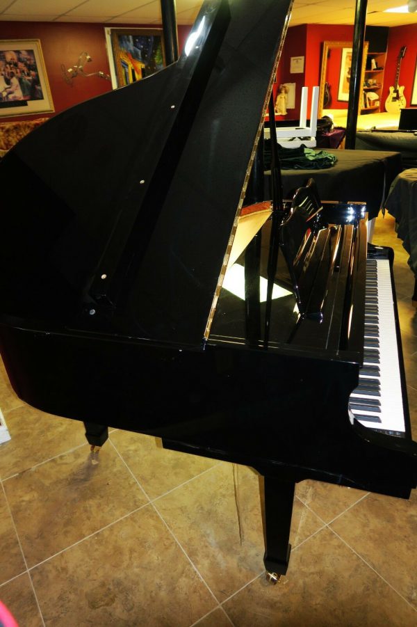 matte black baby grand piano