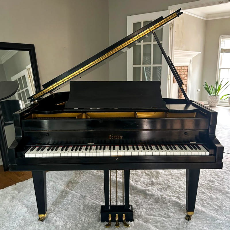 Conover 5' Baby Grand Piano – New Action – Polished Black - Image 2