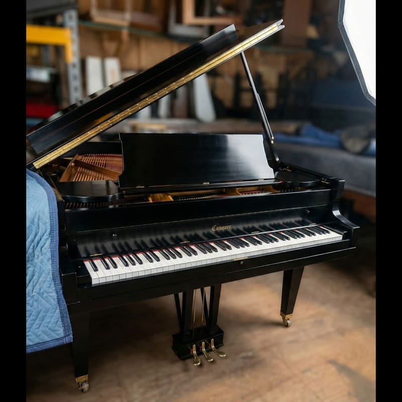 Conover 5' Baby Grand Piano – New Action – Polished Black - Image 5