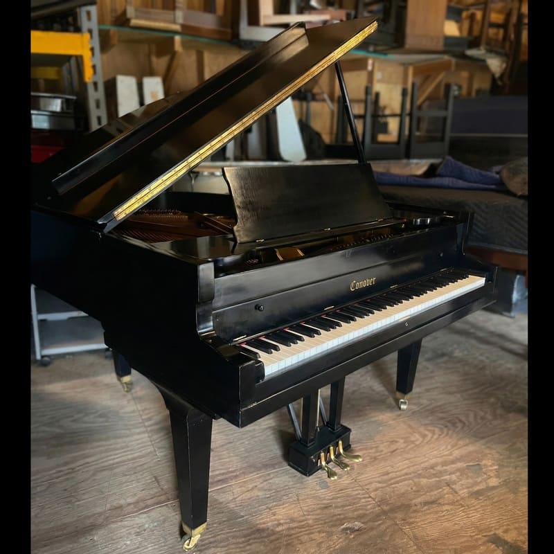 Conover 5' Baby Grand Piano – New Action – Polished Black - Image 6