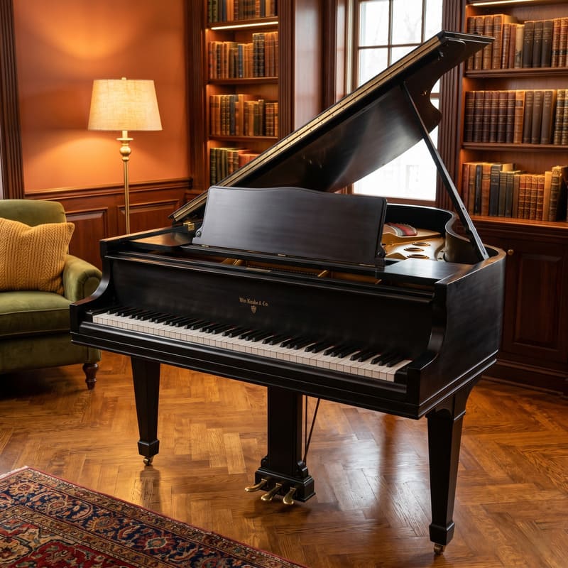 Elegant Knabe Black Lacquered Baby Grand Piano