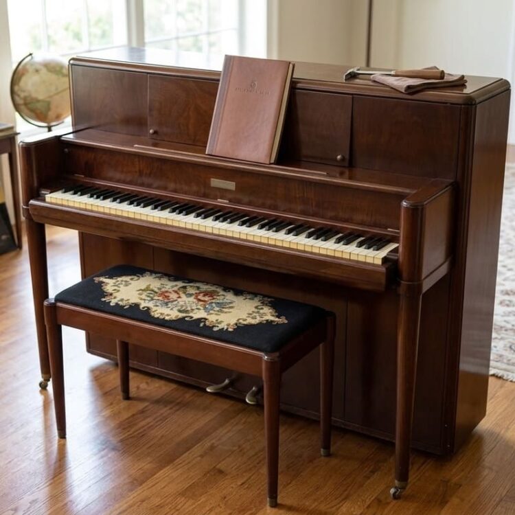 Steinway & Sons Model E547 Mahogany Console Piano