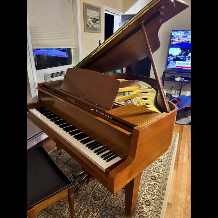 Golden Tonal Magic: Warm Yamaha Baby Grand