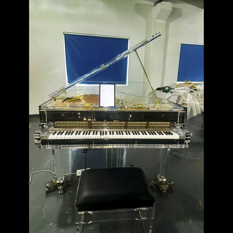 Unrivaled Elegance: Custom Transparent Grand Piano - Image 3
