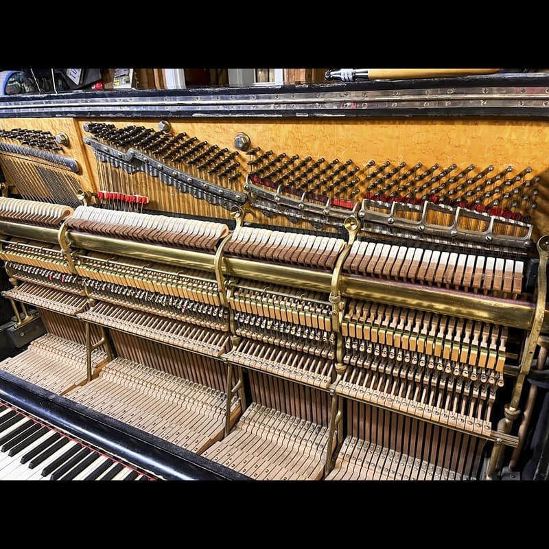 Steinway & Sons 55" Upright Piano with Ornate Carved Cabinet - Image 5