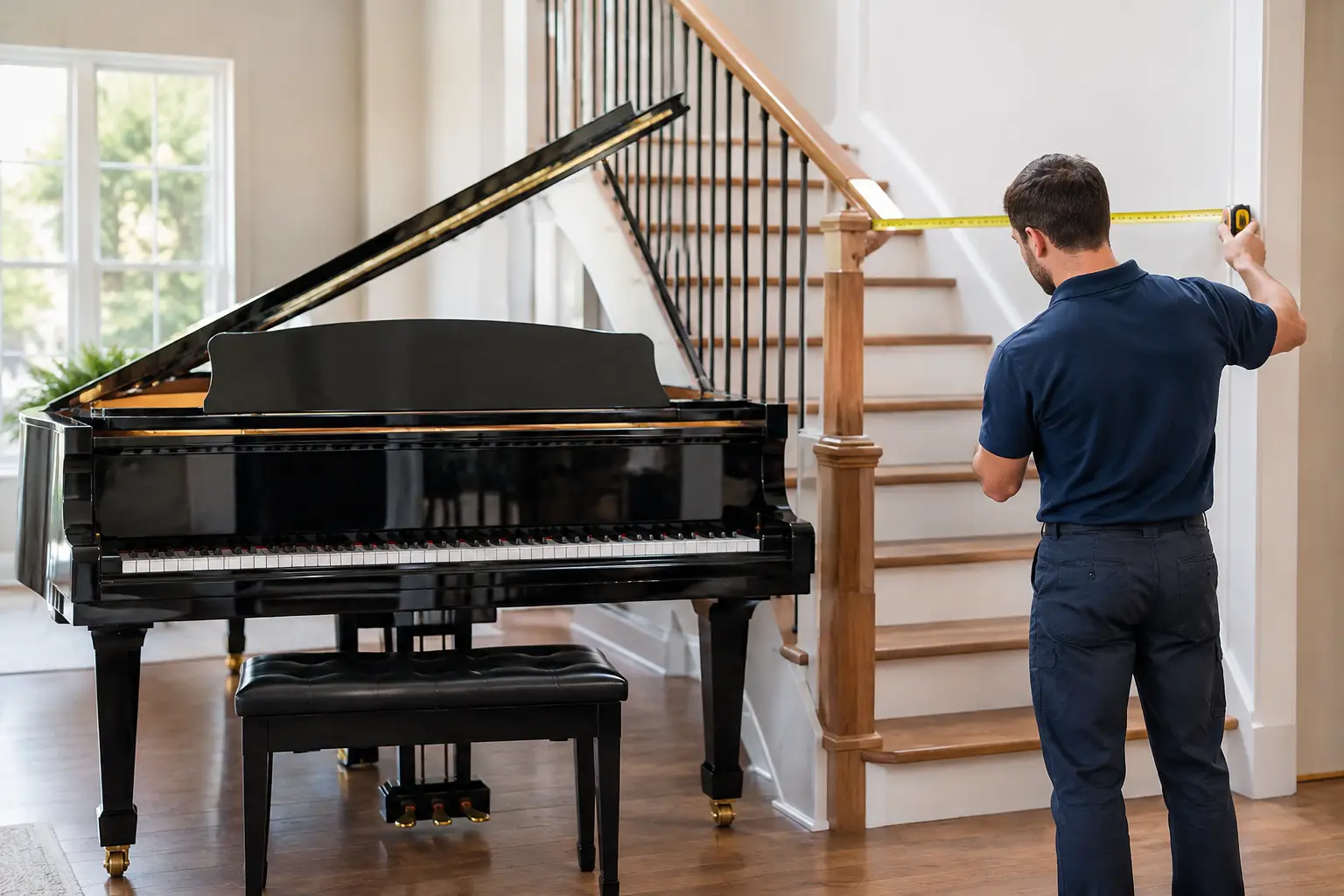 Can Pianos Fit Upstairs? What to Measure First